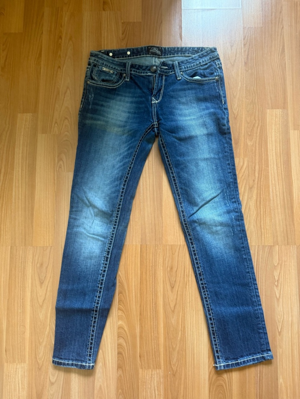 Be Rock for Express Women's Dark Blue Distressed Skinny Jeans